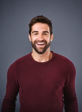Studio,,Confidence,And,Man,With,Smile,,Portrait,And,Fashion,Of Suks Minhas Male Fertility Expert