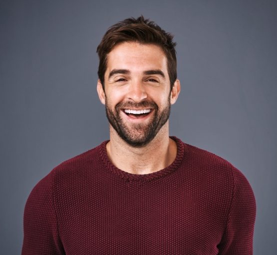 Studio,,Confidence,And,Man,With,Smile,,Portrait,And,Fashion,Of Suks Minhas Male Fertility Expert